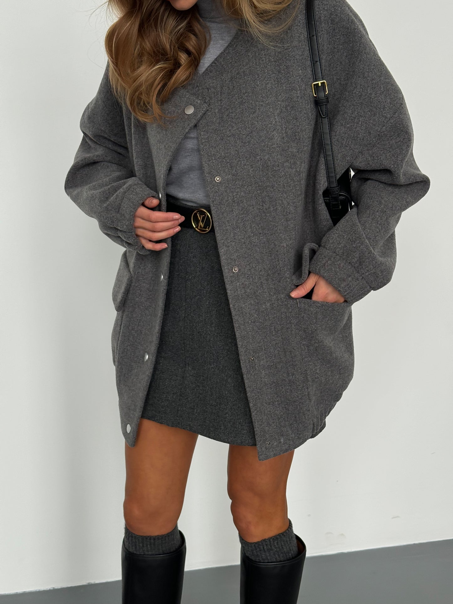 Oversized Bomber, gray